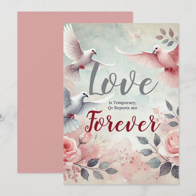 Cartes Pour Fêtes Annuelles L'amour est temporaire, les rapports du T1 sont ét (Devant / Derrière)