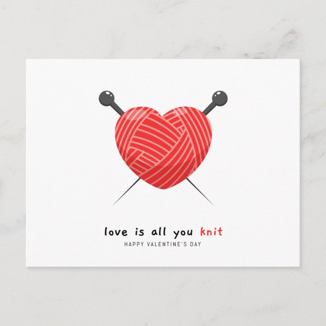 Cartes Pour Fêtes Annuelles L'Amour Est Tout Ce Que Vous Knit | Saint Valentin (Devant)