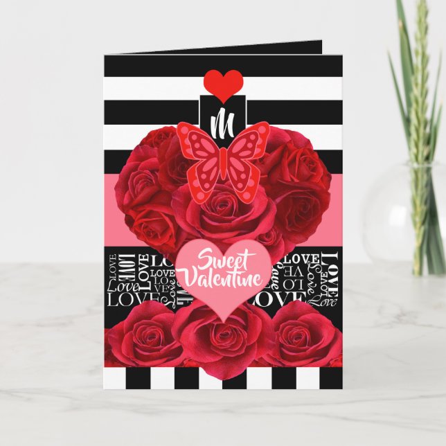 Cartes Pour Fêtes Annuelles L'amour et le style Rose Blackboard (Devant)