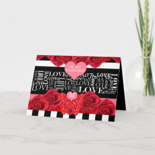 Cartes Pour Fêtes Annuelles L'amour et le style Rose Blackboard