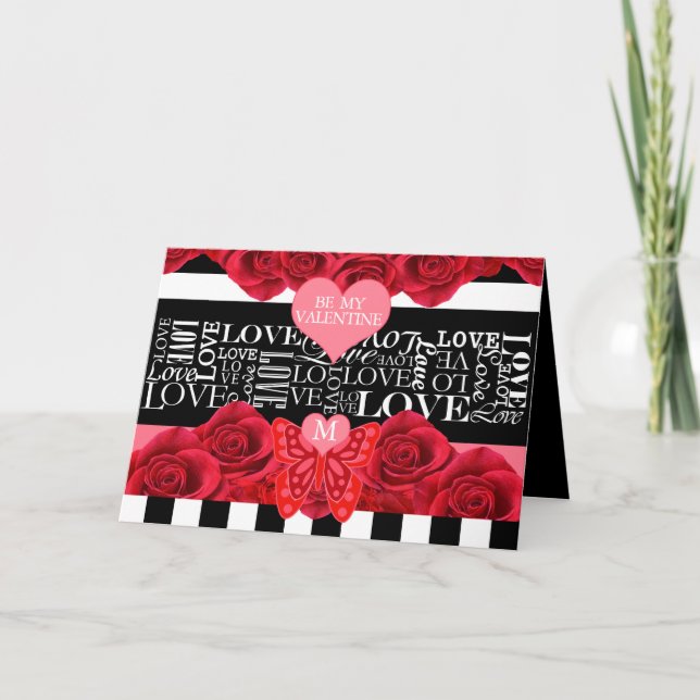 Cartes Pour Fêtes Annuelles L'amour et le style Rose Blackboard (Devant)