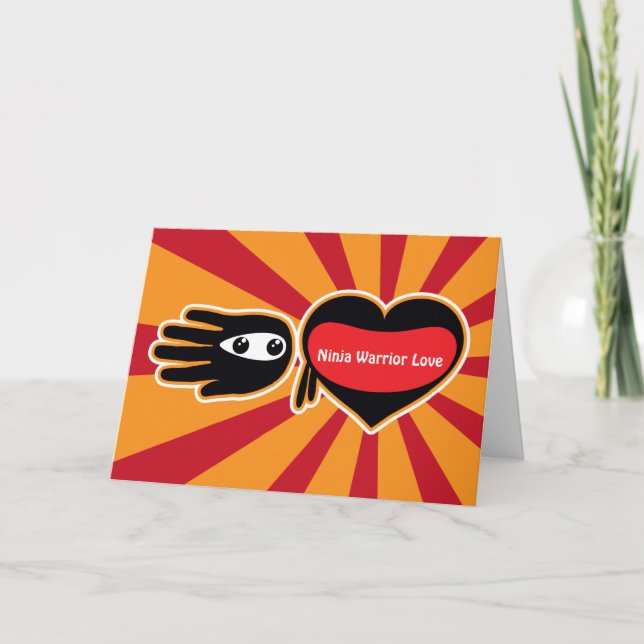 Cartes Pour Fêtes Annuelles L'amour guerrier de Valentine Ninja (Devant)