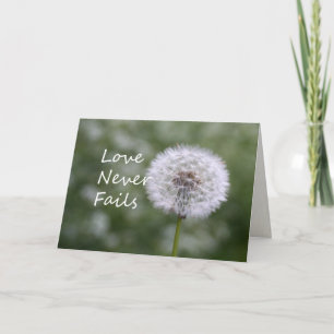 Cartes Pour Fêtes Annuelles L'amour ne manque jamais Pissenlit Corinthiens 13