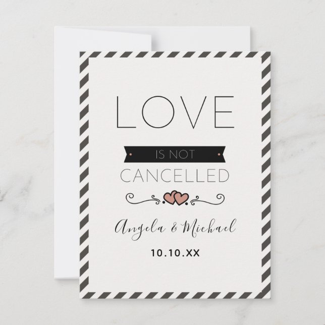 Cartes Pour Fêtes Annuelles L'amour n'est pas annulé Pastel Romantique Minimal (Devant)