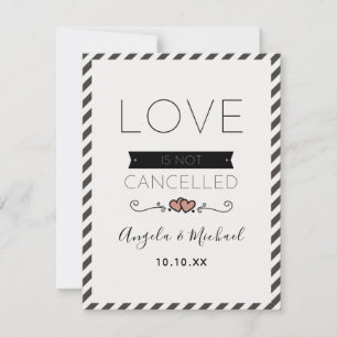 Cartes Pour Fêtes Annuelles L'amour n'est pas annulé Romantique Pastel Minimal