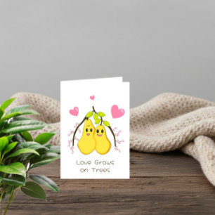 Cartes Pour Fêtes Annuelles L'amour pousse sur les arbres – Joli couple de poi