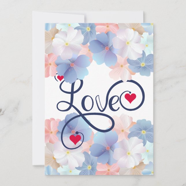 Cartes Pour Fêtes Annuelles L'amour pur comme Fleur (Devant)