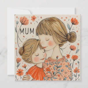 Cartes Pour Fêtes Annuelles L'amour radieux de maman : Voeux réfléchis