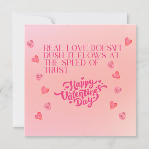 Cartes Pour Fêtes Annuelles L'amour véritable coule à la vitesse de la confian