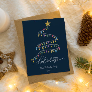 Cartes Pour Fêtes Annuelles Lampe de Noël moderne Arbre plat