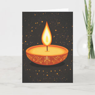 Cartes Pour Fêtes Annuelles Lampe Diwali jaune orange