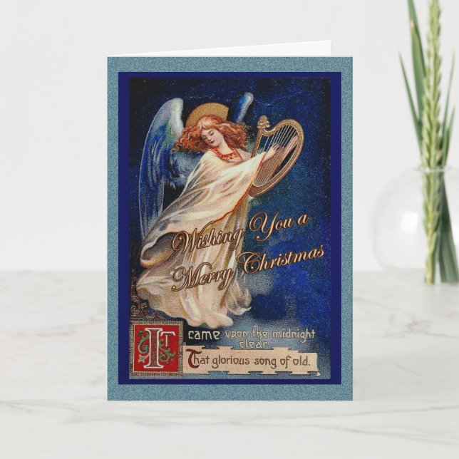 Cartes Pour Fêtes Annuelles L'Ange de Noël dans le ciel de minuit (Devant)