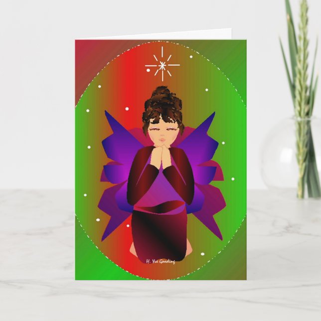 Cartes Pour Fêtes Annuelles "L'Ange De Noël Du Monde Entier II" (Devant)