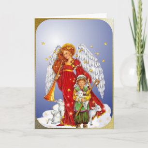 Cartes Pour Fêtes Annuelles L'ange de Noël et le petit berger