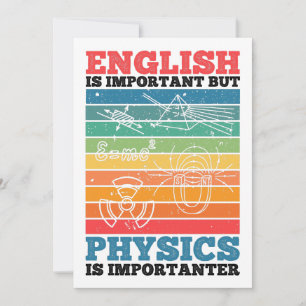 Cartes Pour Fêtes Annuelles L'Anglais Est Important, Mais La Physique Est Impo