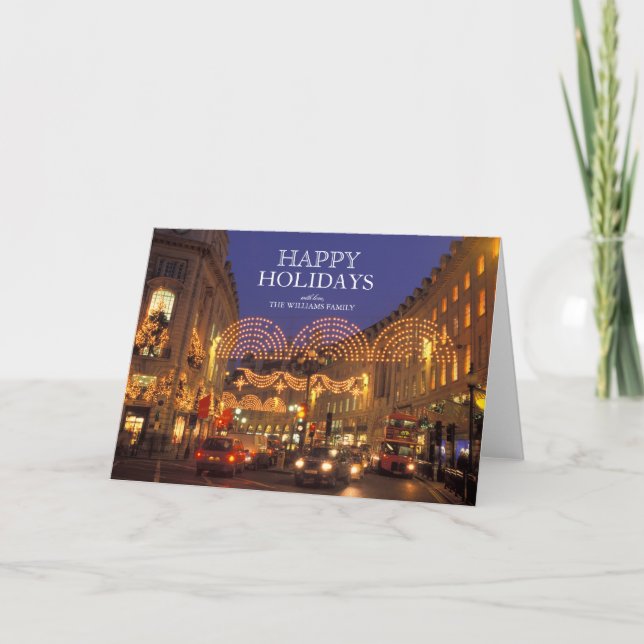 Cartes Pour Fêtes Annuelles L'Angleterre, Londres, rue de régent à Noël (Devant)