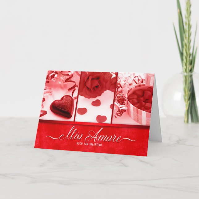 Cartes Pour Fêtes Annuelles Langue italienne Saint-Valentin romantique en roug (Devant)