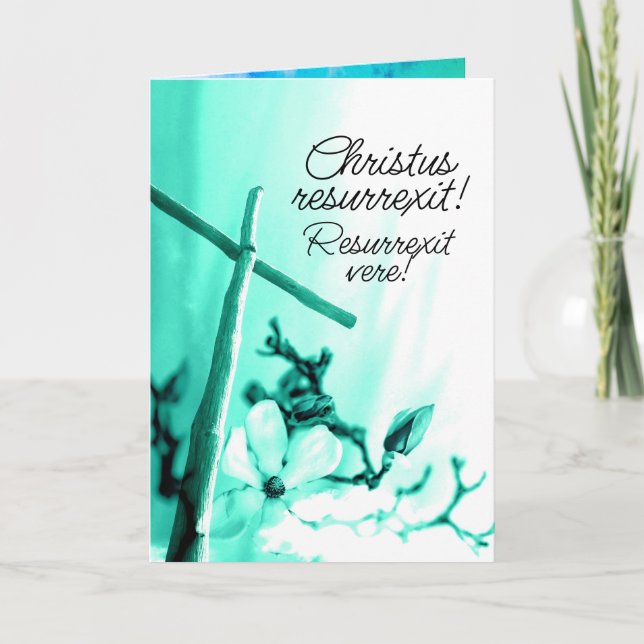 Cartes Pour Fêtes Annuelles Langue latine Christ ressuscité Paschal Salutation (Devant)