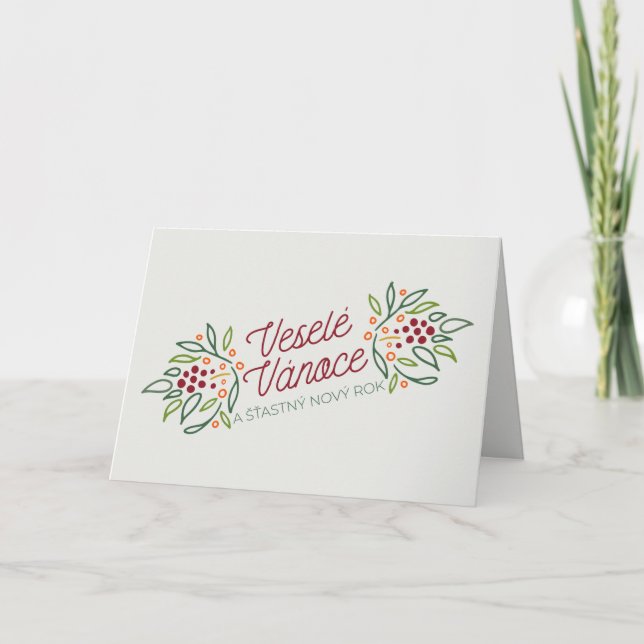 Cartes Pour Fêtes Annuelles Langue tchèque Joyeux Noël et Nouvel An (Devant)