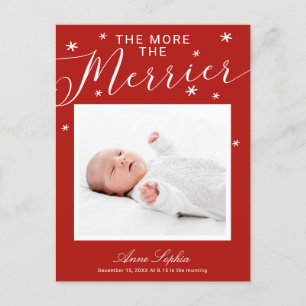 Cartes Pour Fêtes Annuelles L'annonce de naissance de Noël Plus c'est mieux