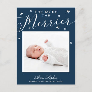 Cartes Pour Fêtes Annuelles L'annonce de naissance de Noël Plus C'est Mieux