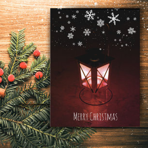 Cartes Pour Fêtes Annuelles Lanterne à bougie flocons de neige Noël