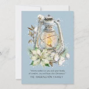 Cartes Pour Fêtes Annuelles Lanterne de Noël à l'aquarelle rustique d'hiver Bl