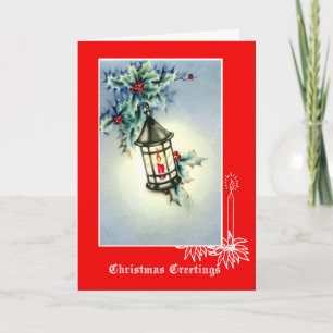 Cartes Pour Fêtes Annuelles Lanterne de Noël au milieu du siècle
