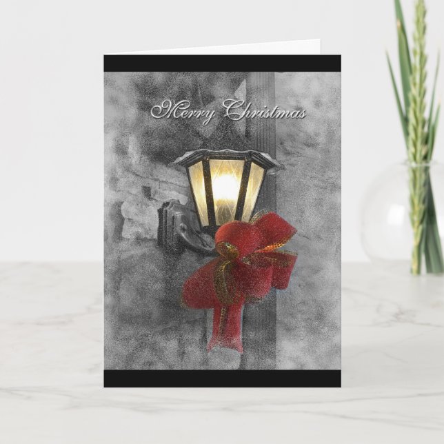 Cartes Pour Fêtes Annuelles Lanterne de Noël dans la neige (Devant)