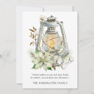 Cartes Pour Fêtes Annuelles Lanterne de Noël rustique à l'aquarelle pour les f
