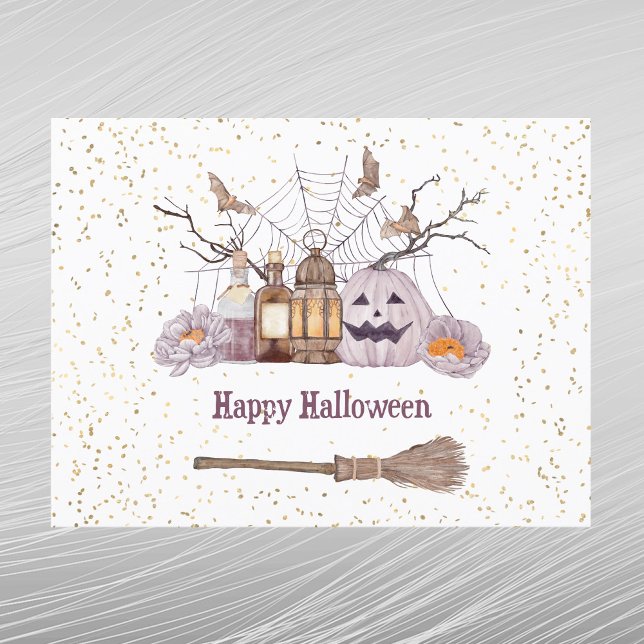 Cartes Pour Fêtes Annuelles Lanterne Web du Citrouille de chambre d'Halloween  (Créateur téléchargé)