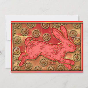 Cartes Pour Fêtes Annuelles Lanternes rouges Rabbit 2023 Nouvel An chinois