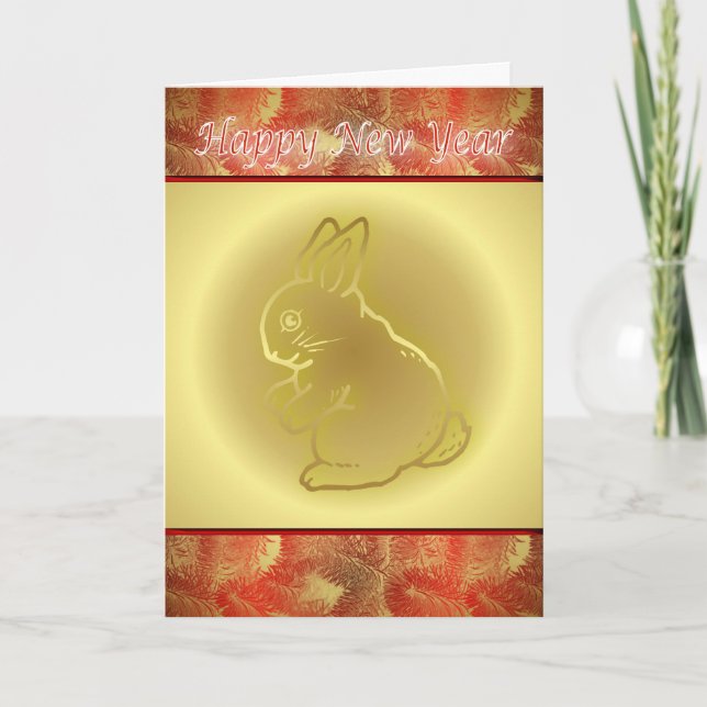 Cartes Pour Fêtes Annuelles Lapin 2011 chinois de bonne année de nouvelle (Devant)