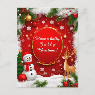 Cartes Pour Fêtes Annuelles Lapin & Cerf Forêt d'Hiver Magie des Fêtes