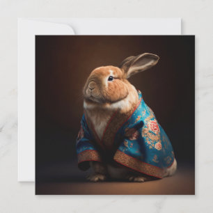 Cartes Pour Fêtes Annuelles Lapin chinois