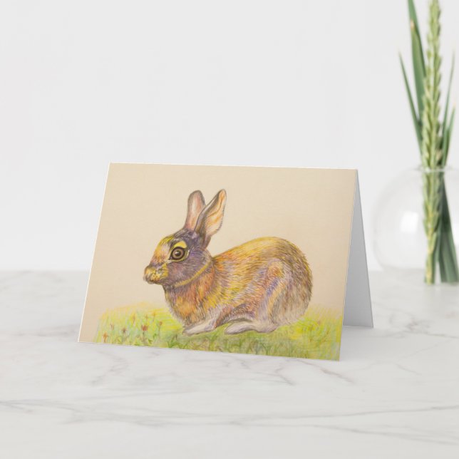 Cartes Pour Fêtes Annuelles Lapin coloré (Devant)