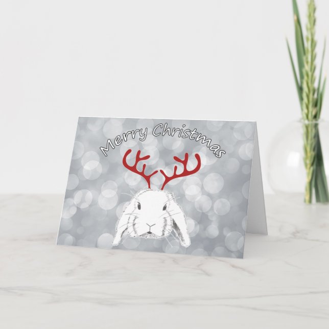 Cartes Pour Fêtes Annuelles Lapin de Noël (Devant)