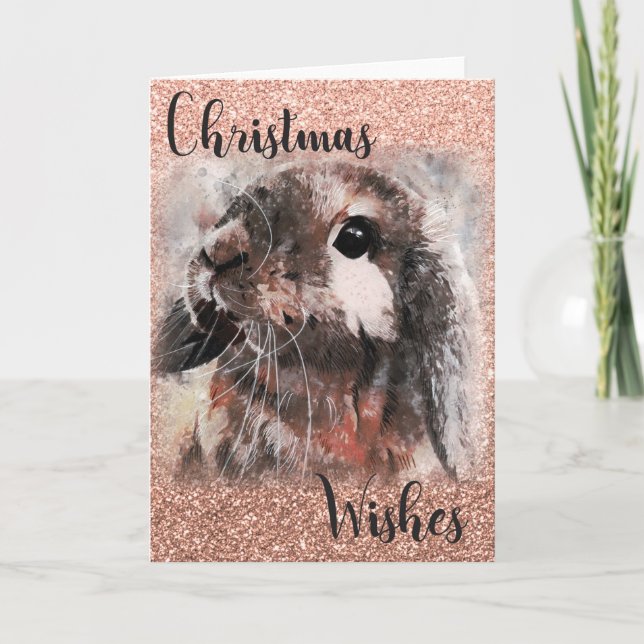 Cartes Pour Fêtes Annuelles Lapin de Noël (Devant)