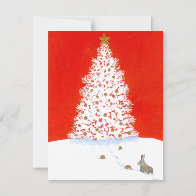 Cartes Pour Fêtes Annuelles Lapin de Noël de fête merveilleuse d'hiver par Bih (Devant)