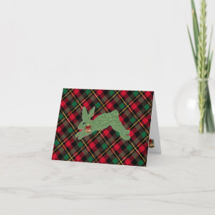 Cartes Pour Fêtes Annuelles Lapin de Noël Topiary plaid