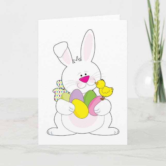 Cartes Pour Fêtes Annuelles Lapin de Pâques (Devant)