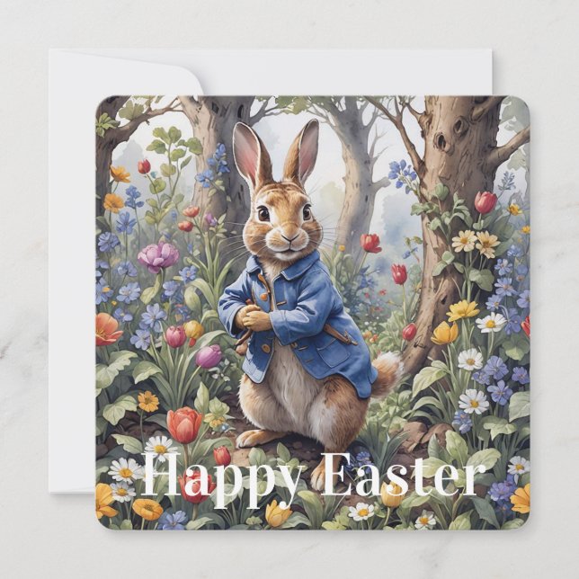 Cartes Pour Fêtes Annuelles Lapin de Pâques  (Devant)