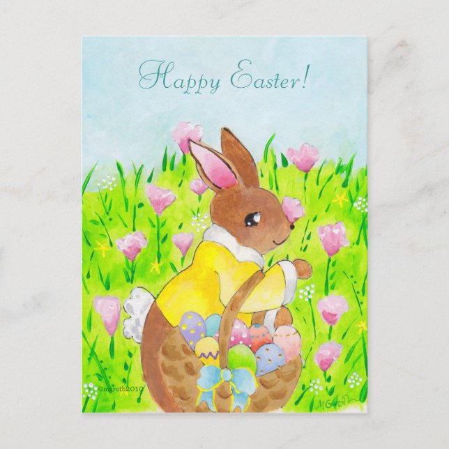 Cartes Pour Fêtes Annuelles Lapin de Pâques (Devant)