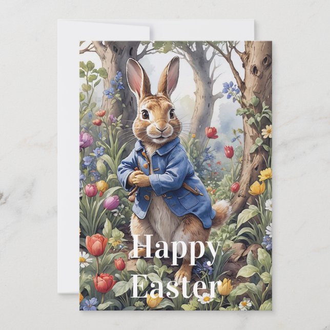 Cartes Pour Fêtes Annuelles Lapin de Pâques  (Devant)