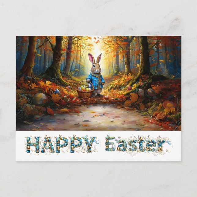 Cartes Pour Fêtes Annuelles Lapin de Pâques  (Devant)