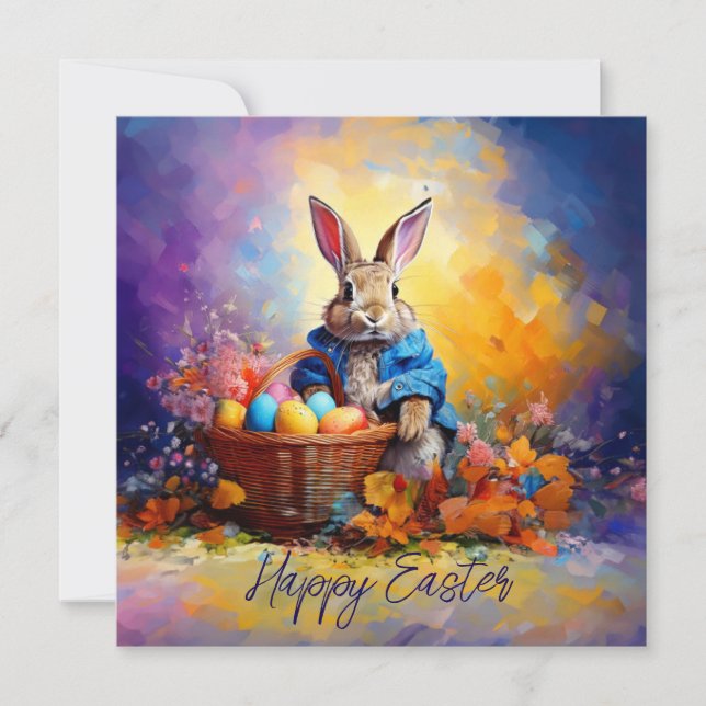 Cartes Pour Fêtes Annuelles Lapin de Pâques  (Devant)