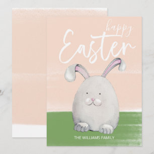 Cartes Pour Fêtes Annuelles Lapin de Pâques blanc aquarelle