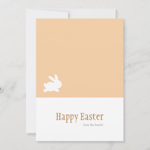 Cartes Pour Fêtes Annuelles Lapin de Pâques Blanc Minimaliste Joyeux Pâques