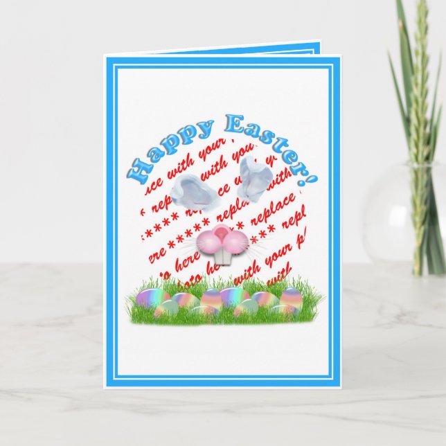 Cartes Pour Fêtes Annuelles Lapin de Pâques (Ears et Nez réglables) Cadre phot (Devant)