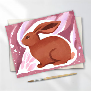 Cartes Pour Fêtes Annuelles Lapin de Pâques en chocolat   Aquarelle pastel mig